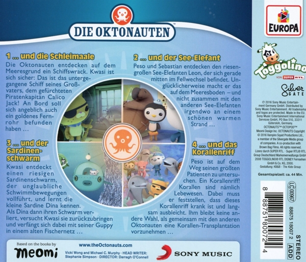 Die Oktonauten und das Korallenriff, 1 Audio-CD