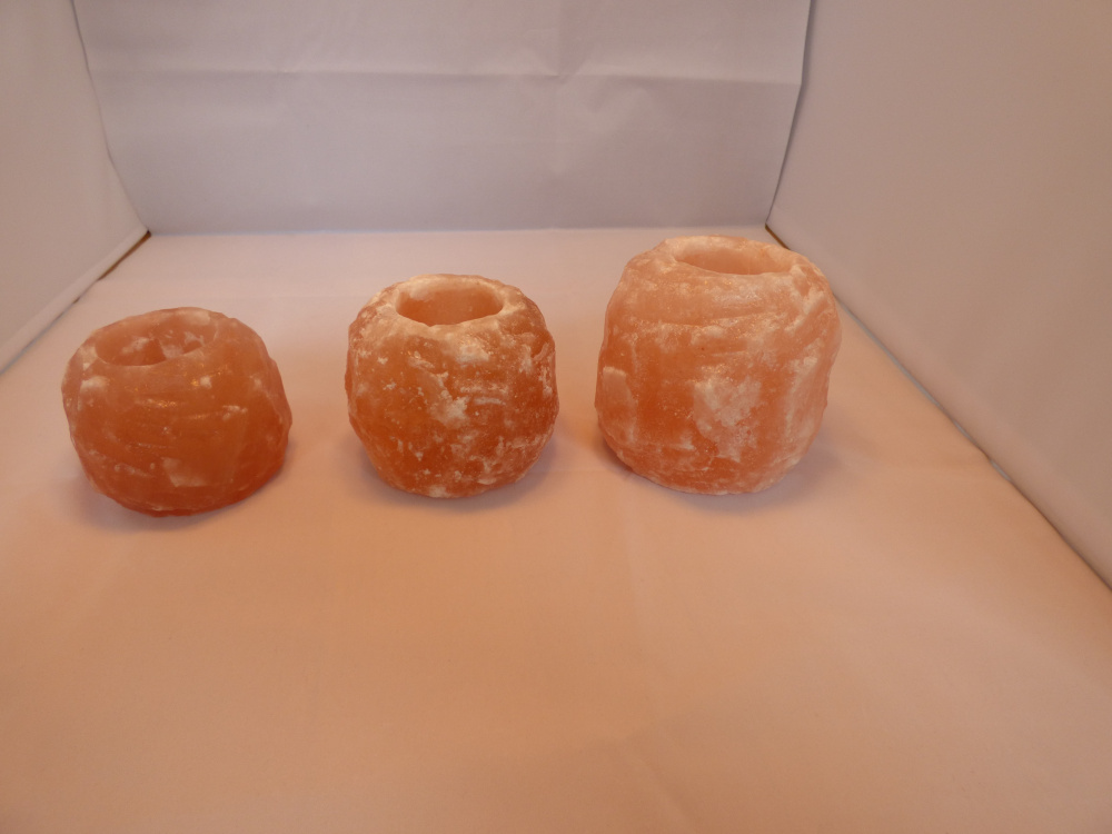 Salzkristall Teelichthalter Rock mittel