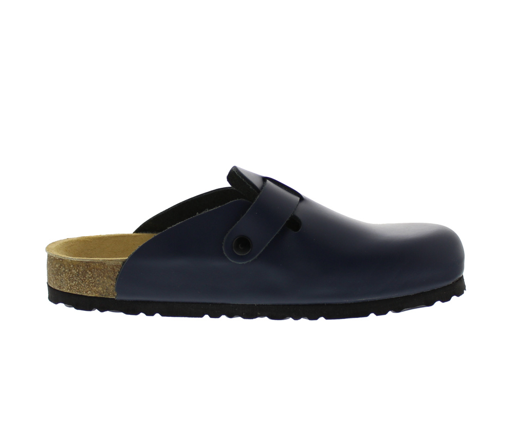 Schlappen aus Vollrindleder blau Größe 47