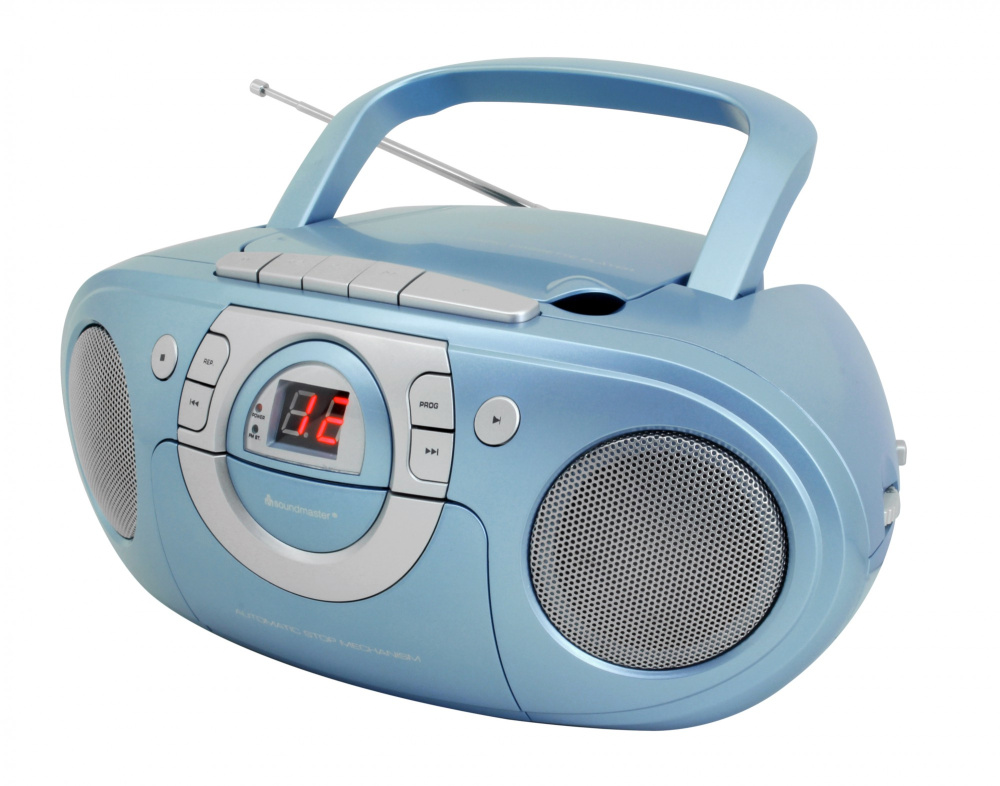 Radio, CD-Player, Kassettenspieler mit Kopfhörerbuchse - blau