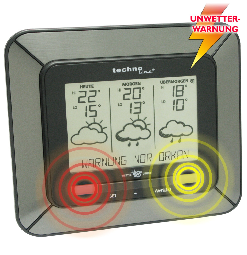 Technoline Wetterstation mit amtlicher Unwetterwarnung