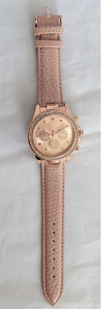 Damenarmbanduhr rosé vergoldet im Chronolook