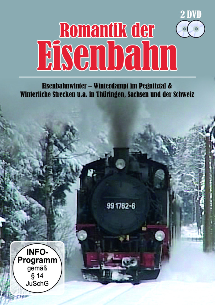 0886922133886 - Romantik der Eisenbahn - Eisenbahnwinter Winterdampf im Pegnitztal & Winterliche Strecken ua in Thüringen Sachsen und der Schweiz - 2 Disc DVD (DVD)