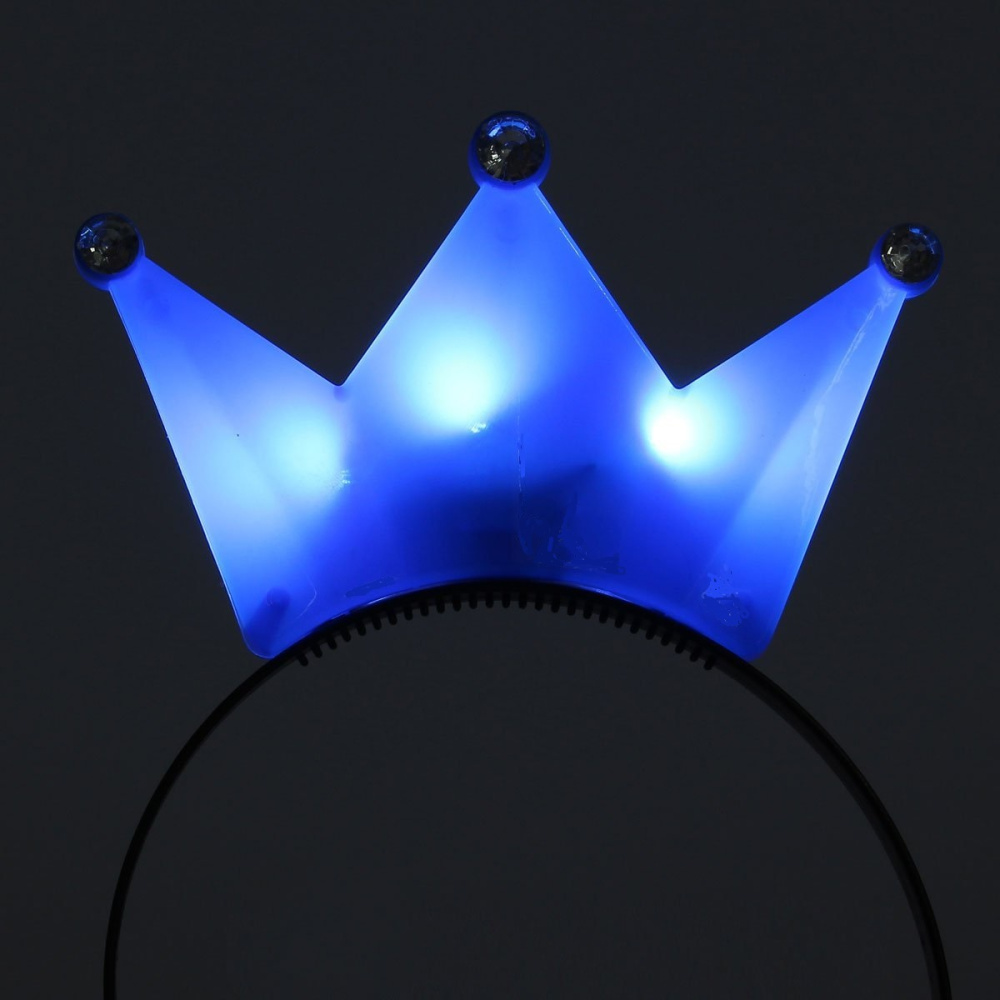 LED-Haarband Krone blau