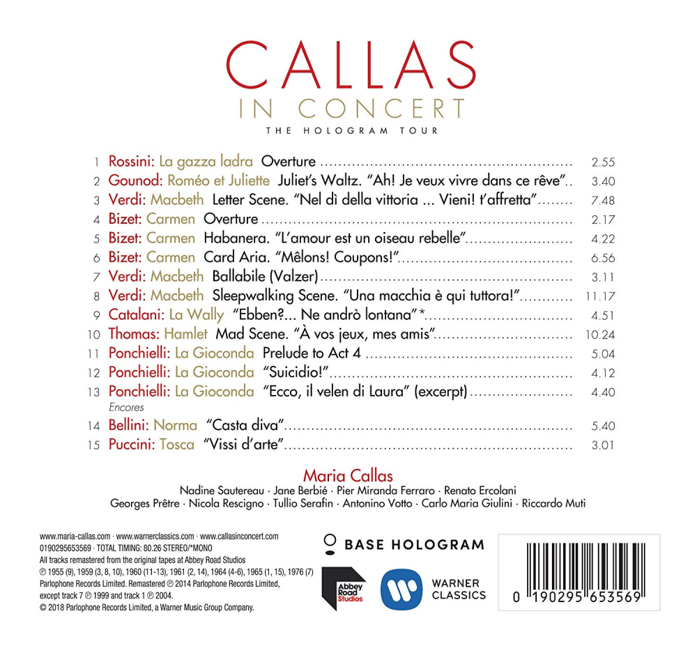 Callas in Concert - The Hologram Tour