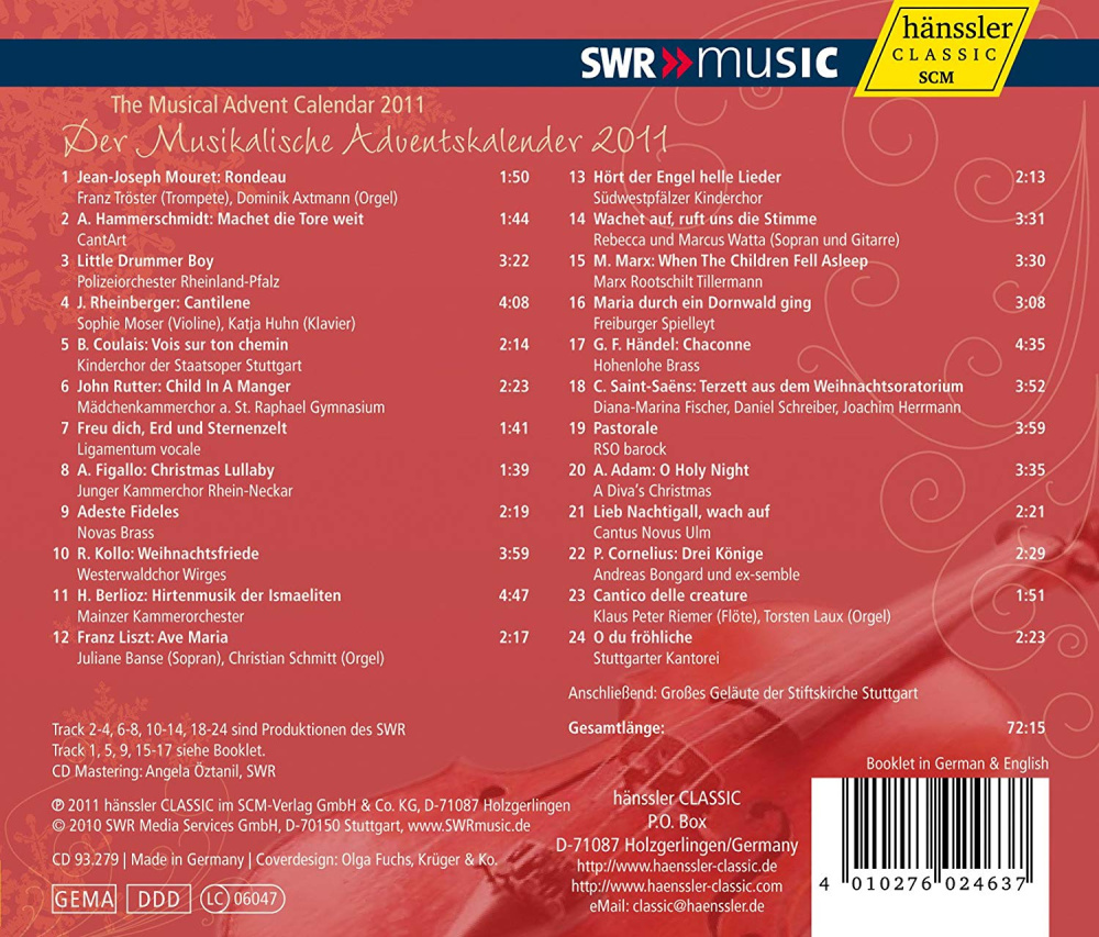 Der Musikalische Adventskalender (rosa)