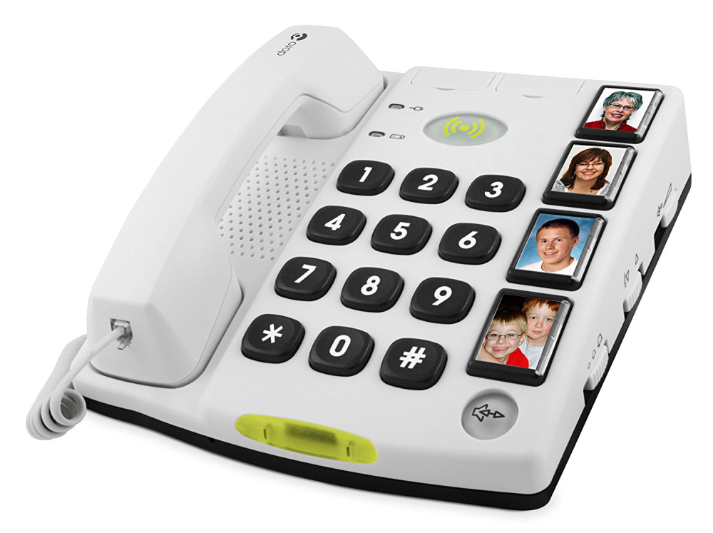 Festnetztelefon mit Alarmfunktion weiß