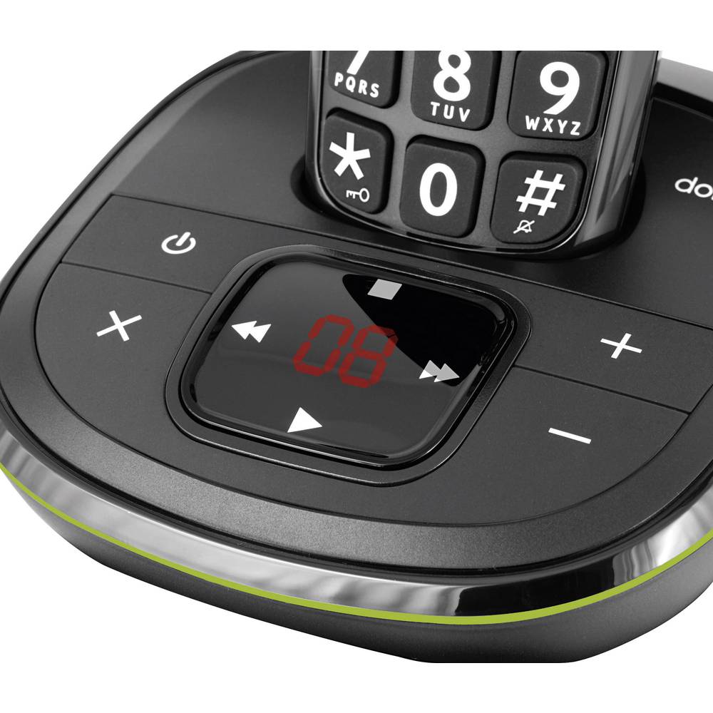 Schnurloses Festnetztelefon mit Anrufbeantworter schwarz