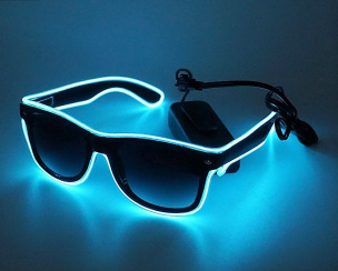 LED Leuchtbrille blau