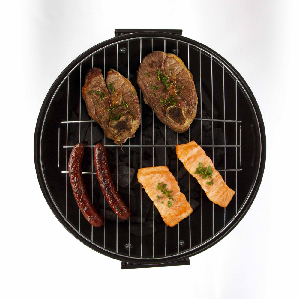 Holzkohlegrill mit Rollen grün