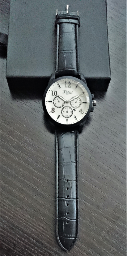 Herrenarmbanduhr mit Datum Chrono-Optik schwarz