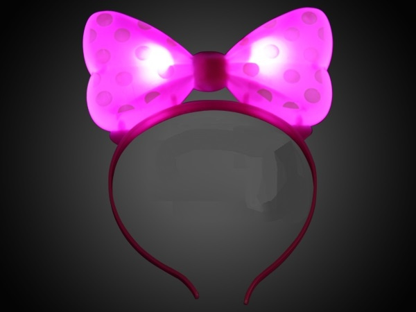 LED-Haarreifen mit rosa Schleife