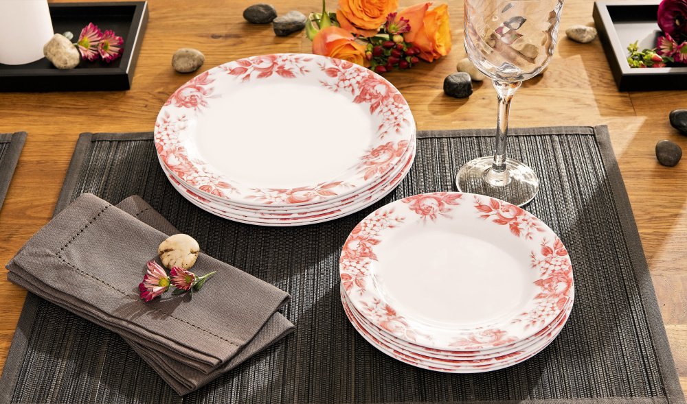 Geschirr-Set Edelrosen 12 tlg.