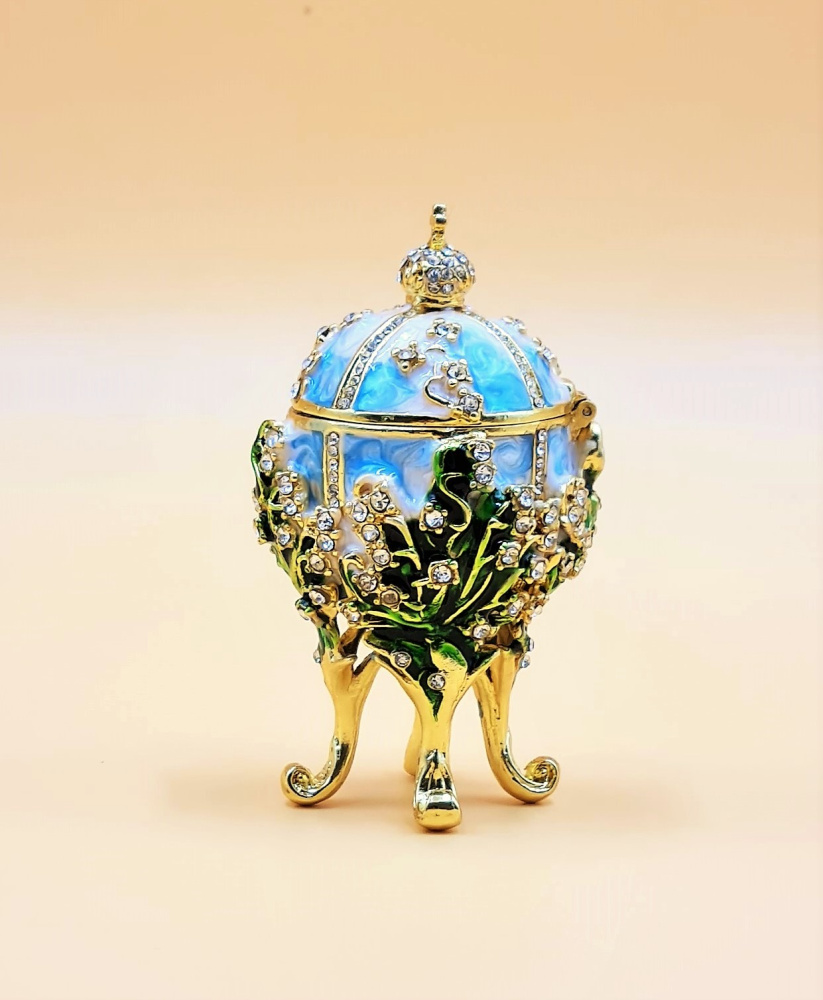 Schmuck-Ei im Fabergé-Stil blau