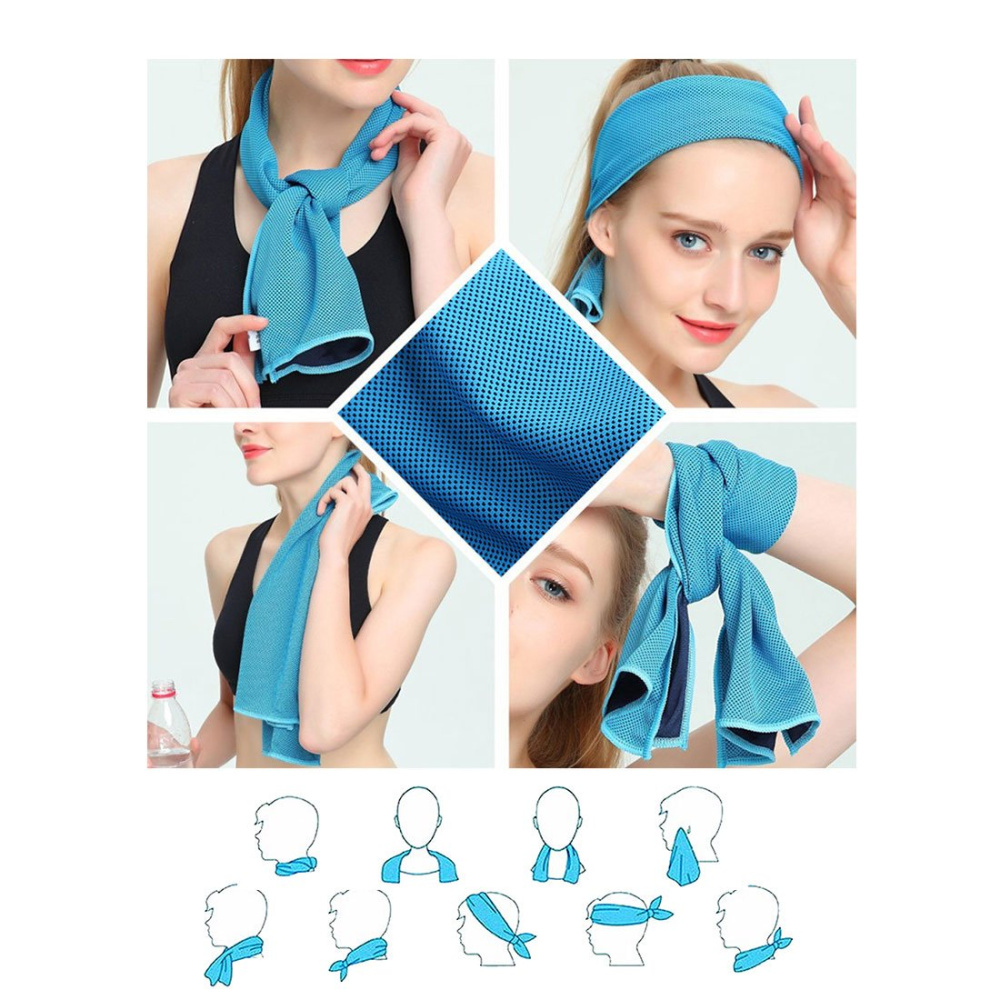 Aktiv kühlendes Handtuch blau