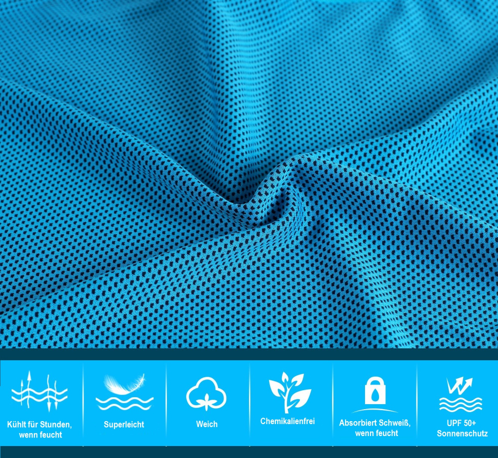 Aktiv kühlendes Handtuch blau
