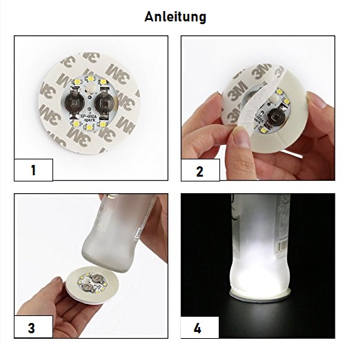 LED Flaschenlicht 4er Set je Ø 5 cm