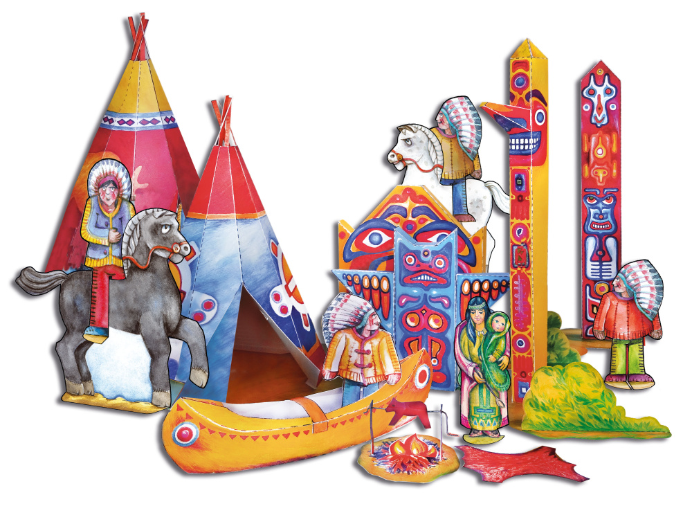 Bastelbogen Indianer