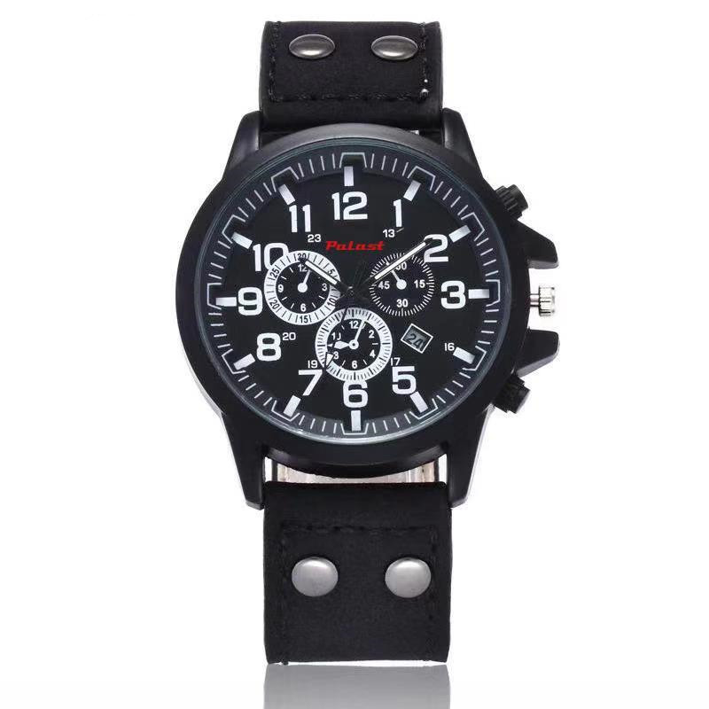 Herrenarmbanduhr Palast mit Datumsanzeige in Chrono-Optik schwarz