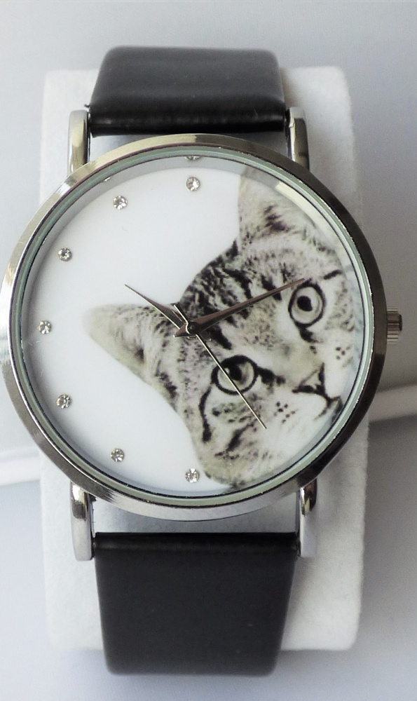 Damenarmbanduhr Katze