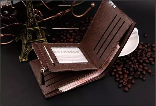 Herrenbrieftasche geflochten schwarz.