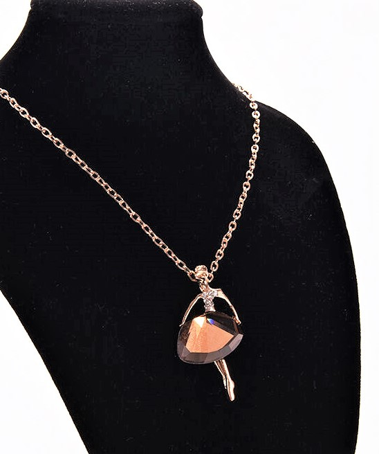 Halskette mit Anhänger Ballerina beige