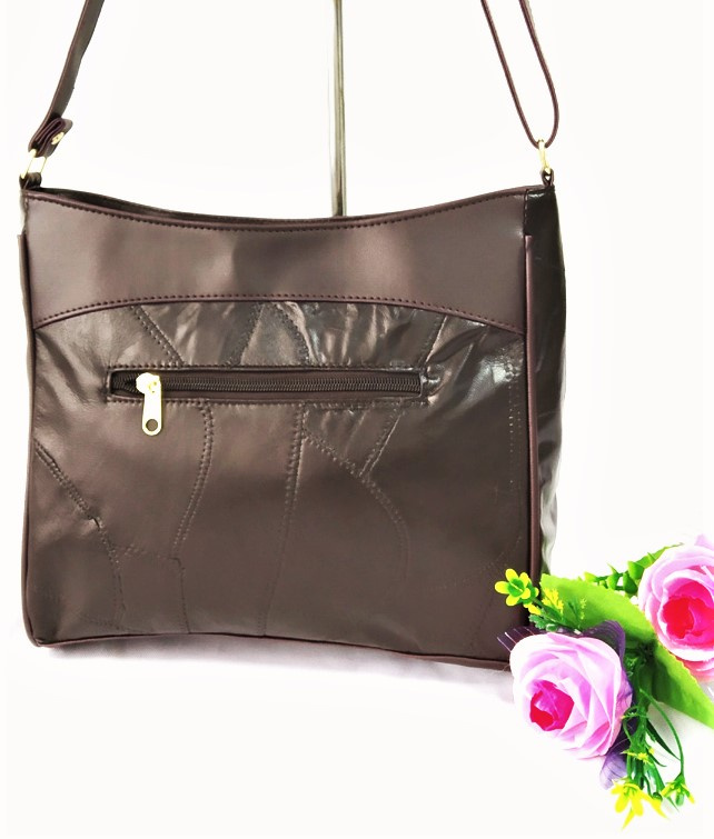 Patchwork-Umhängetasche braun