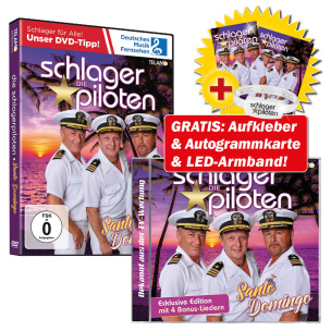 Santo Domingo CD+DVD-Paket + GRATIS LED-Armband, Mega-Fanaufkleber, Autogrammkarte