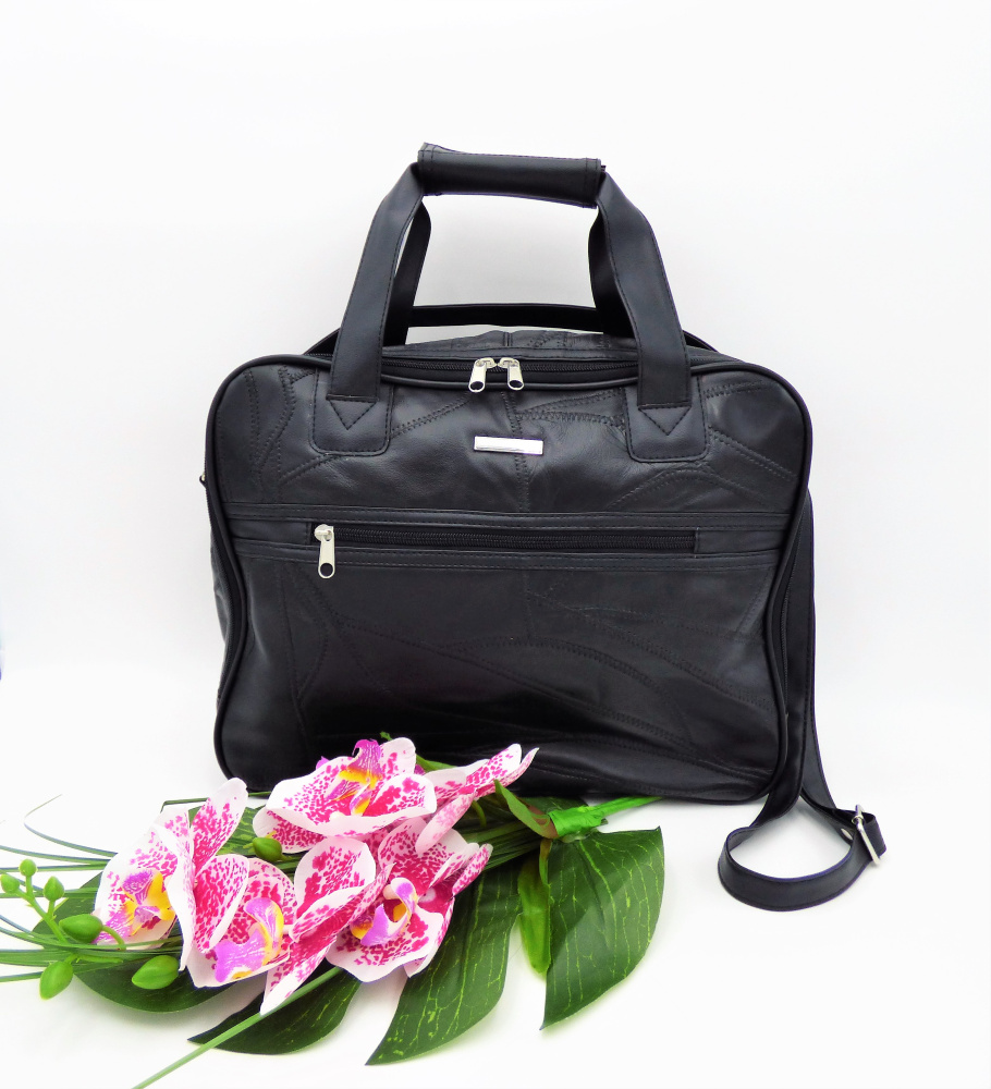 Patchwork-Wochenend-Tasche schwarz