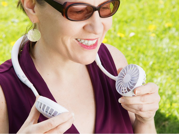 Tragbarer Ventilator Nackenlüfter weiss