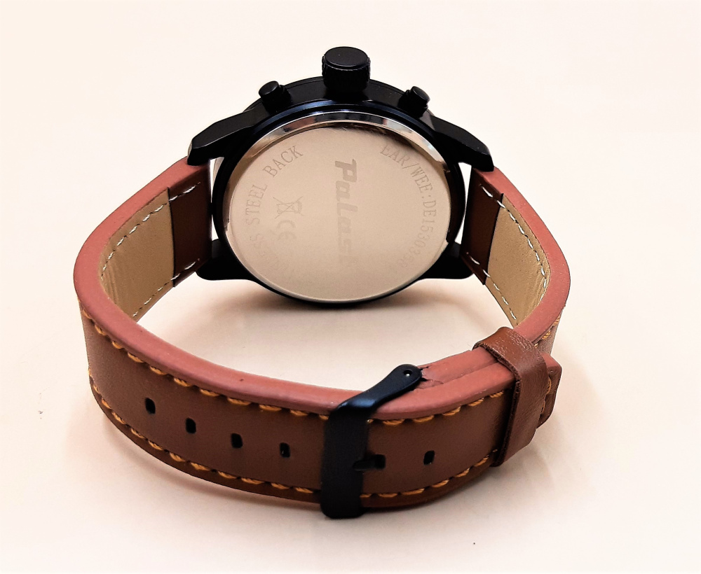 Herrenarmbanduhr Chrono-Optik braun