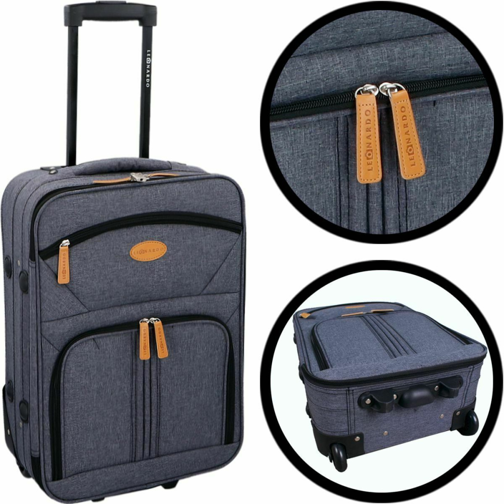 Reisekoffer Leonardo mit 2 Rollen grau