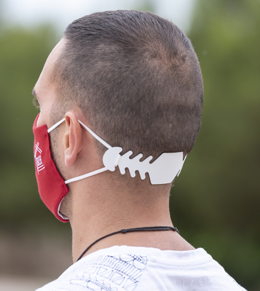 5 Maskenhalter Maskenverlängerung weiß (Erwachsenengröße)