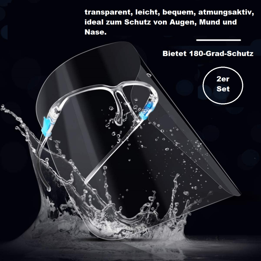 2er Set Schutzschild mit Brillengestell