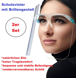 2er Set Schutzschild mit Brillengestell