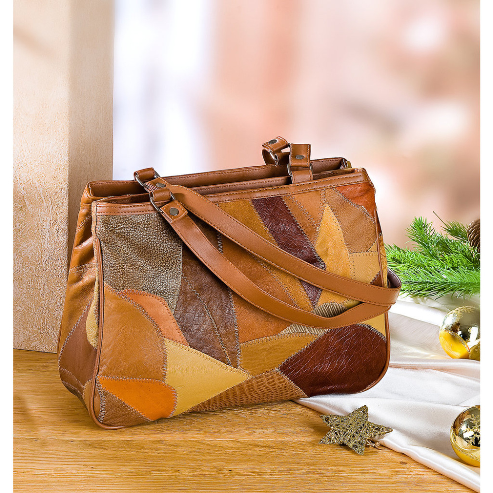 Patchworktasche hellbraun