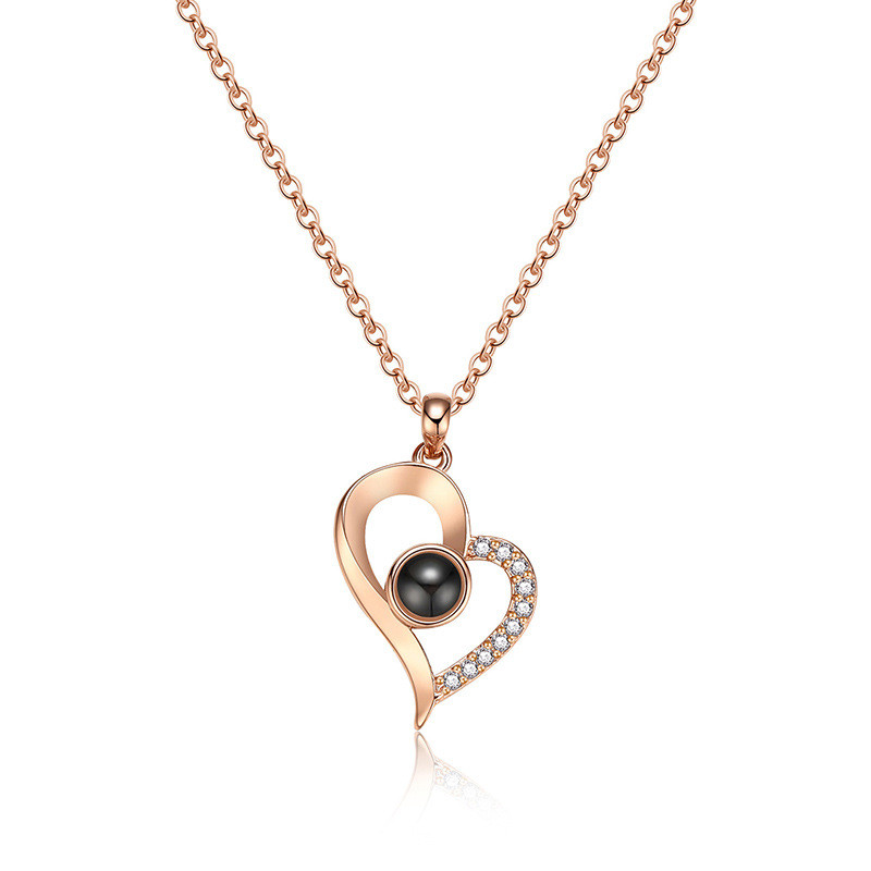 Halskette "Ich liebe Dich" in 100 Sprachen rosegold