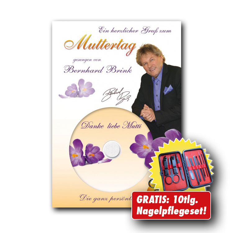 Die ganz persönliche CD zum Muttertag mit Bernhard Brink (CD) + GRATIS Nagelpflegeset 10 tlg. schwarz/rot (exklusives Angebot)