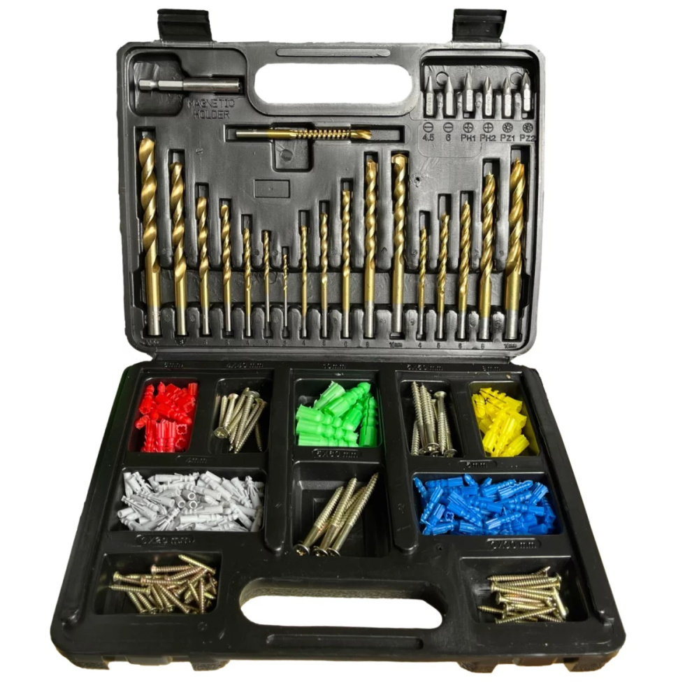 4260632373002 - Der Kleine Handwerker - Titan Bohrer Set 300-tlg mit Titanfräse Dübeln Bits und Schrauben hss