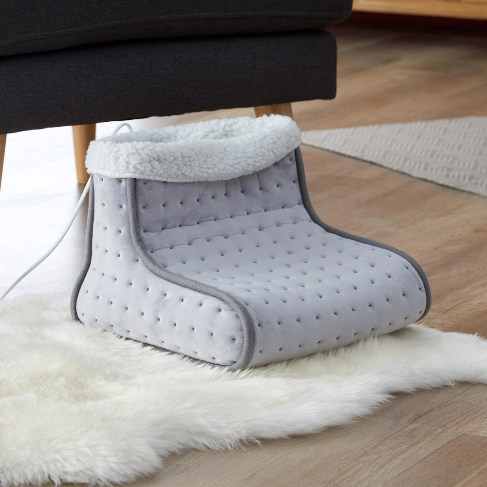 Elektrischer Fußwärmer grau