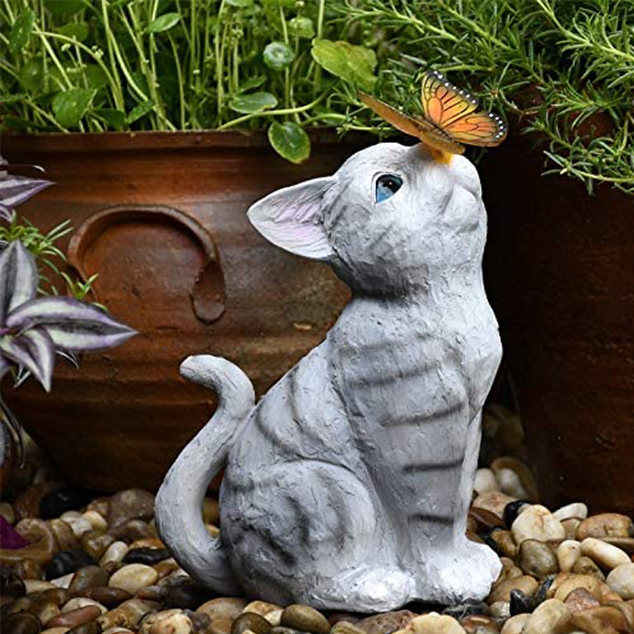 Solar-Katze mit Schmetterling