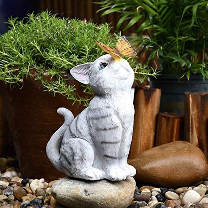 Solar-Katze mit Schmetterling