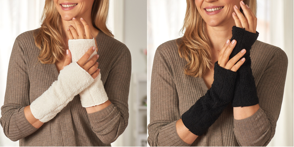 Armwärmer schwarz & beige 4tlg.