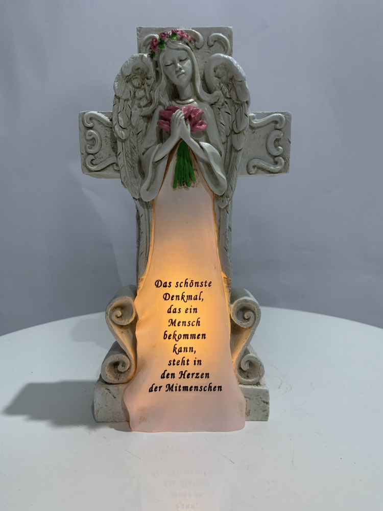 Solarleuchte Engel mit Blumenvase 