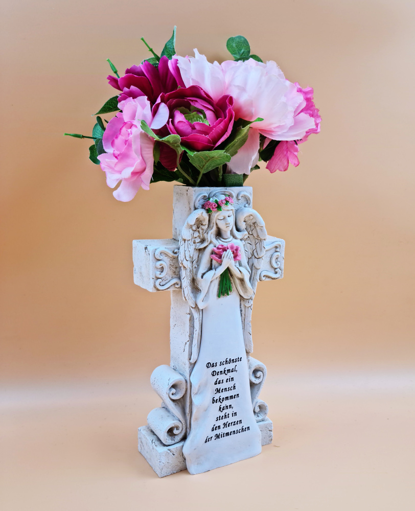 Solarleuchte Engel mit Blumenvase 