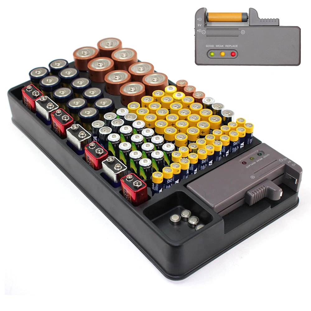 Batterie-Organizer mit Tester