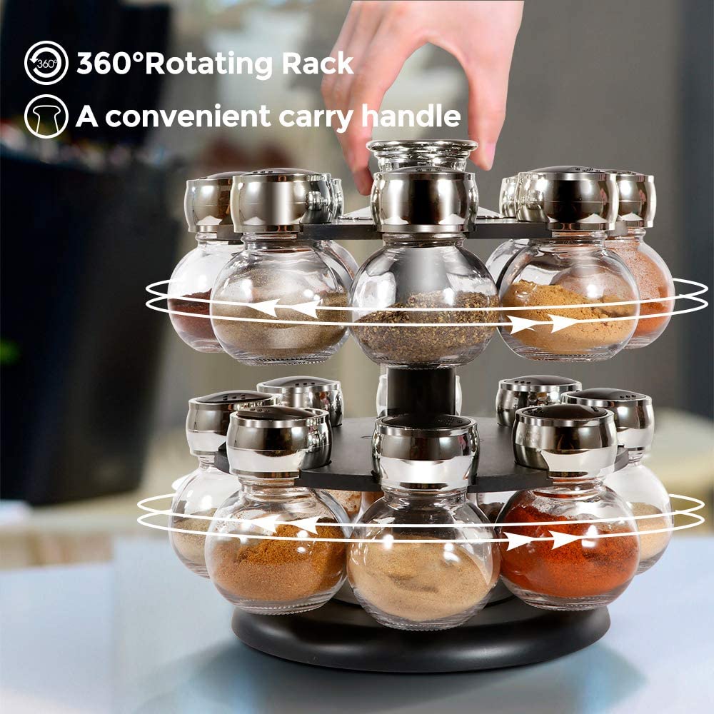 Gewürzkarussell mit 12 Gewürzgläsern, drehbar
