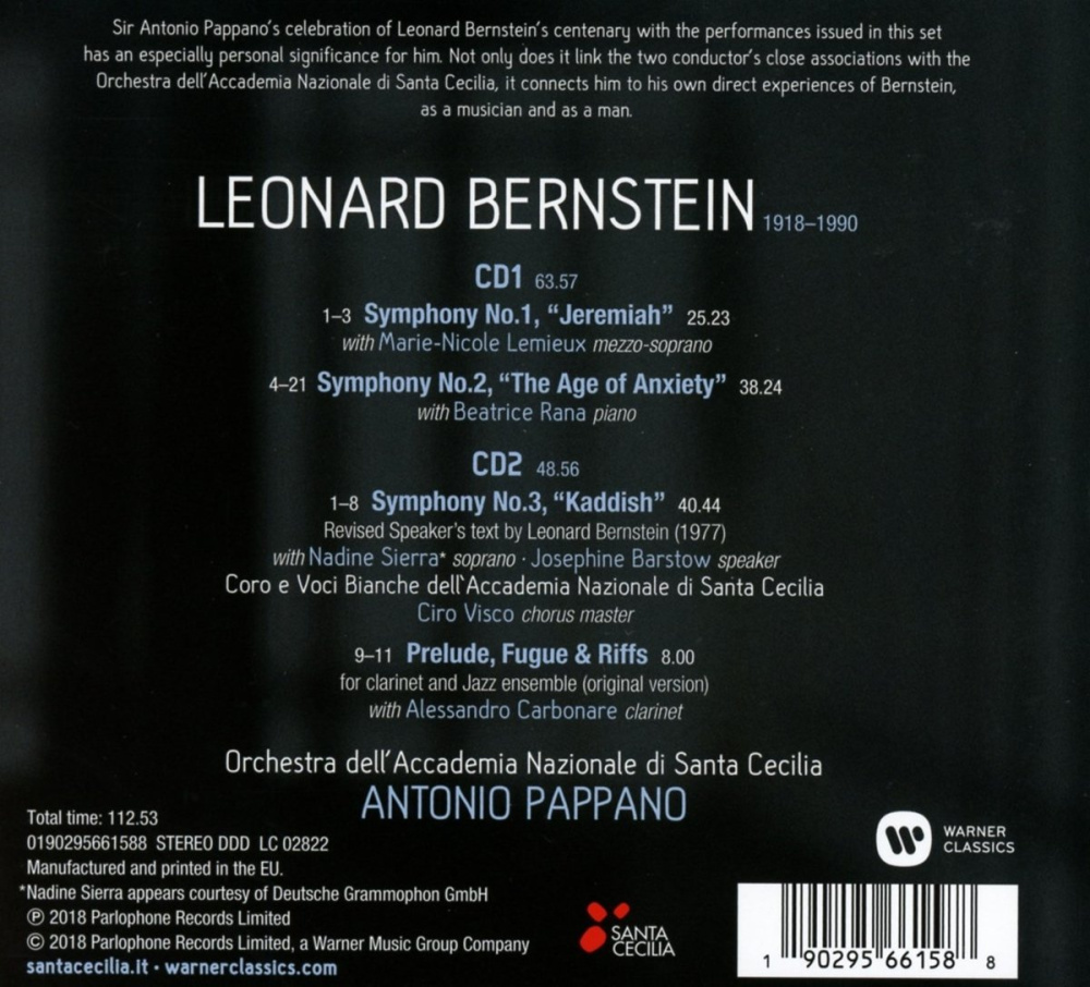 Bernstein: Sinfonien 1-3 / Prelude, Fugue & Riffs