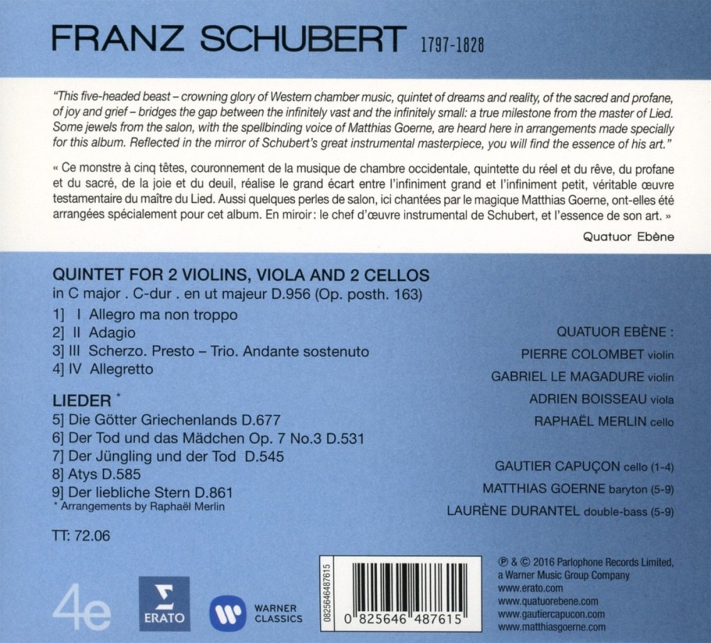 Schubert: Streichquintett & Lieder