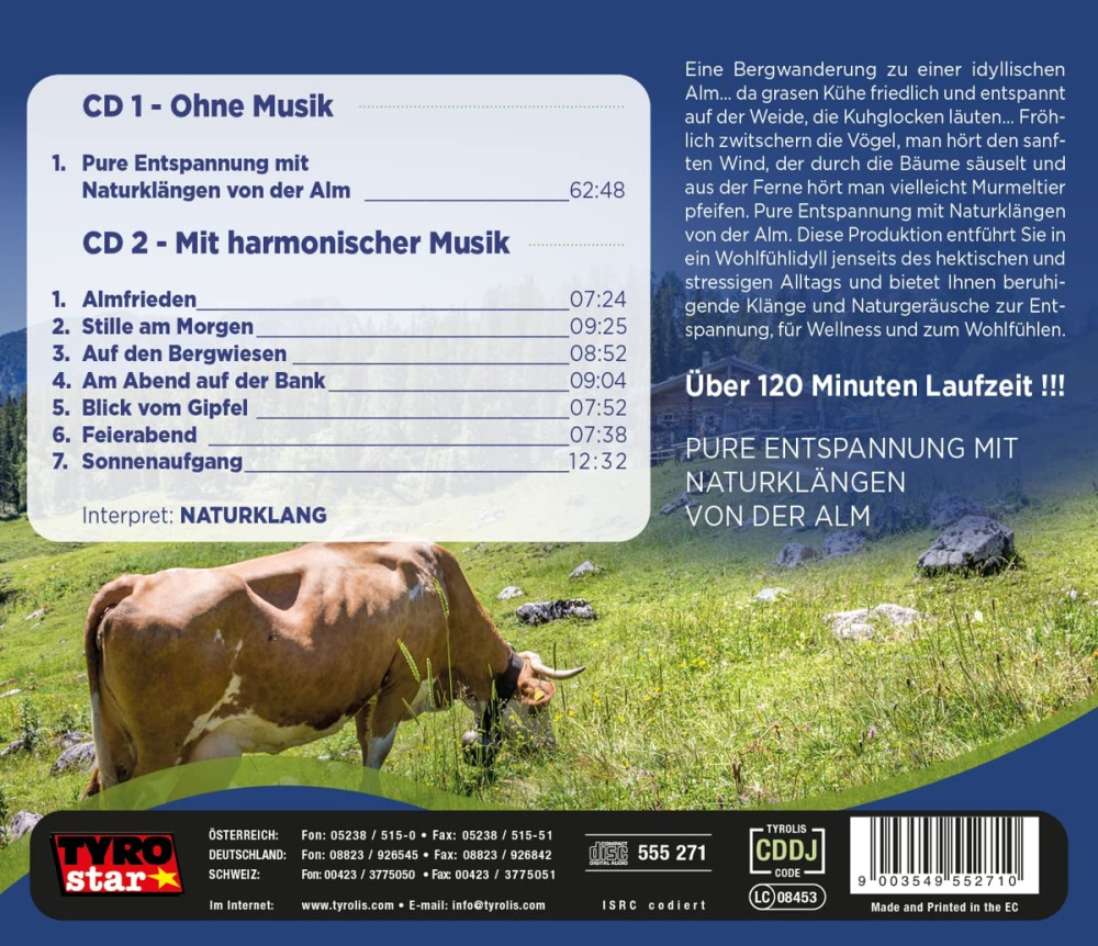 Pure Entspannung mit Naturklängen von der Alm